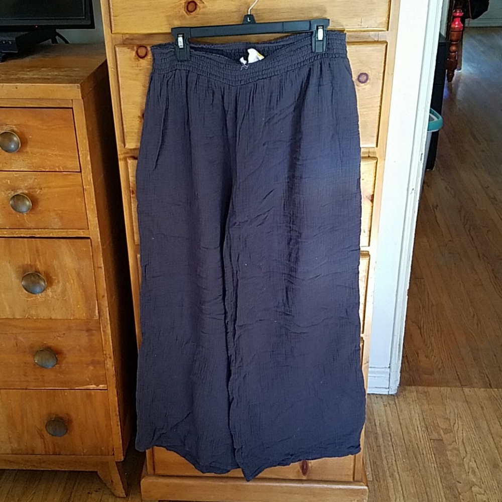 Wide leg gauze pants